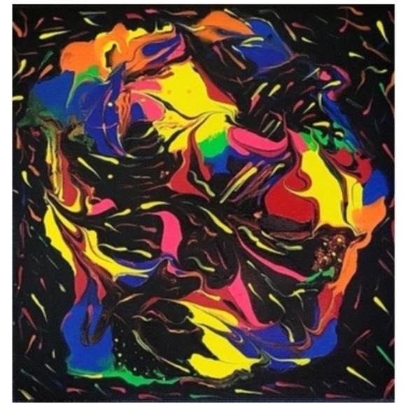 Hand Crafted Abstract Design 12x12 Inches Canvas Picture - Picture 3 of 4